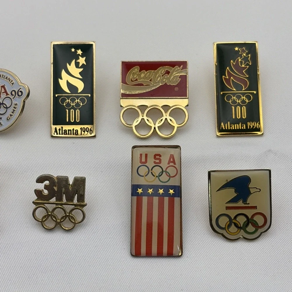 Lot Of 10 Mixed Atlanta Olympics Summer Games Torch Izzy 3M Lapel Hat Pins A2‎
